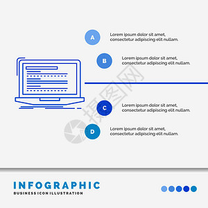 整体式用于网站和演示文稿的代码编计算机单块膝上型信息图片模板插画