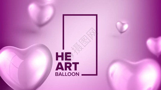 幸福是什么现实多彩的气球是光亮粉红飞行气球向量光亮粉红飞行气球形状和黑暗的红框是富有创意和浪漫的礼物或给爱人讯息3d插图现实多彩的气球设计图片