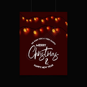 圣诞节红装饰ligh海报模板矢量eps10抽象模板背景背景图片