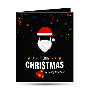 圣诞老人全身底具有创造设计和打字矢量的深底背景具有创造设计和打字矢量的卫生圣诞卡插画