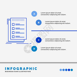 信息图表设计检查核对清单列表任务为网站和演示文稿制作信息图表模板插画
