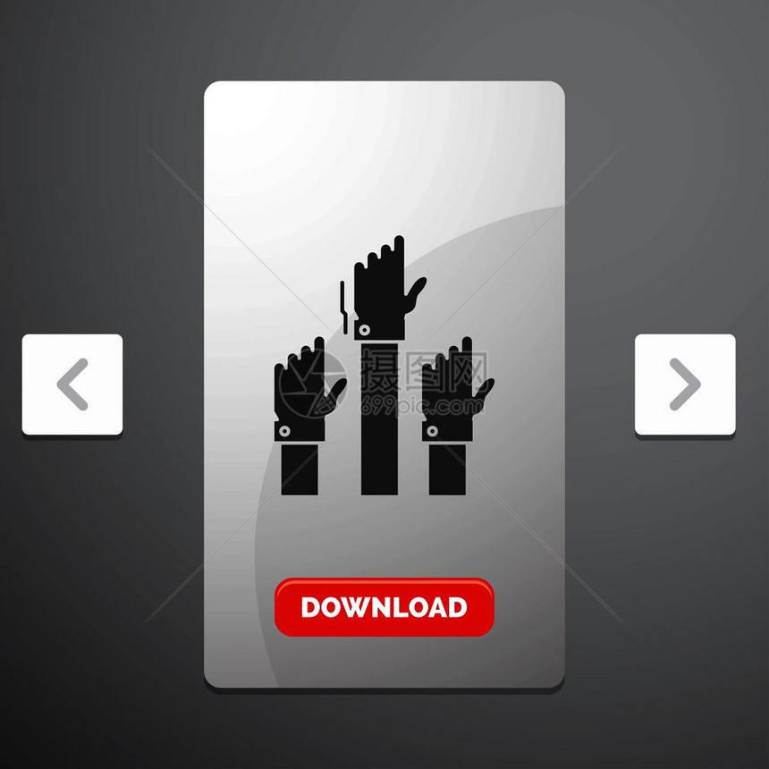 在carouslpion滑动块设计和红下载按钮中目标商业渴望雇员意图的形标矢量eps10抽象模板背景图片