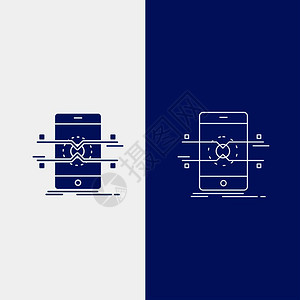 api界面移动电话智能线和以蓝色垂直横幅显示的蓝色网络按钮用于ui和x网站或移动应用程序矢量eps10抽象模板背景背景图片