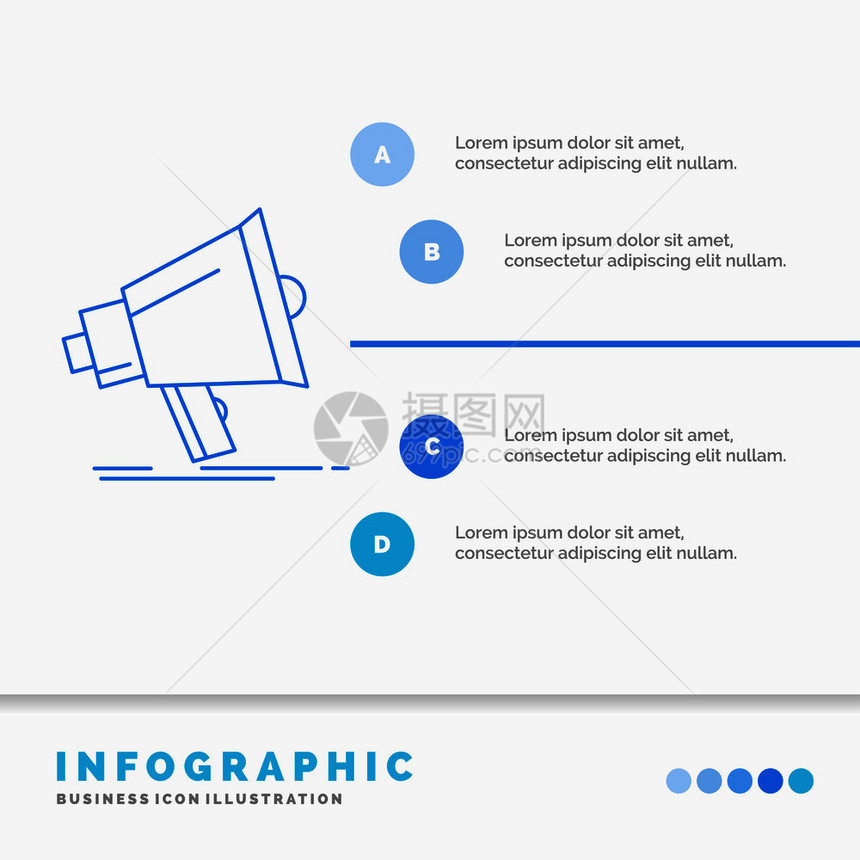 用于网站和演示的公牛角数字营销媒体扩音器信息图片模板图片