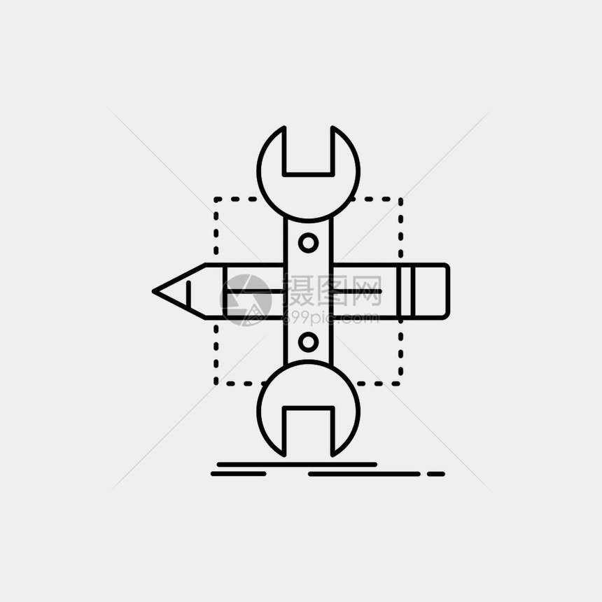 构建设计开发草图工具线标矢量孤立图示矢量eps10抽象模板背景图片