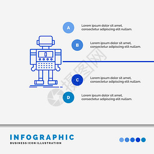 用于网站和演示文稿的自主机器人技术信息图模板图片