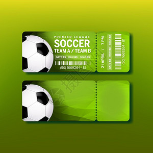 鞋子描述细节设计在体育场观看足球比赛的彩色票游戏球绿色传单上所描述的场地细节现实的3d插图插画