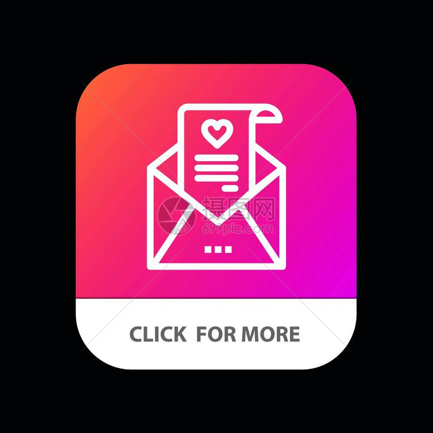 邮件情书求婚结卡移动应用程序按钮图片