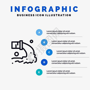 点状放射图管道污染放射排污废物处理线图标5级插背景插画