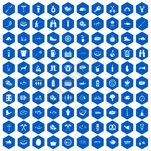 10bq图标以蓝色六边形孤立矢量说明式组图标以蓝色组图片