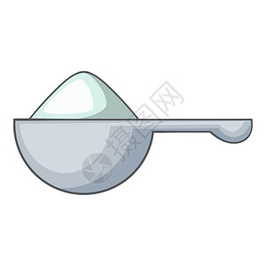 卡通背景矢量图清洗粉图标的勺子用于网络设计的清洗粉矢量图标的勺子动画插图洗粉标的勺子卡通风格背景