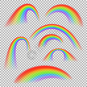 不同的彩虹灯光形状了孤立的矢量采集显示频谱拱门彩虹的亮度不同彩虹灯光形状了孤立的矢量采集背景图片