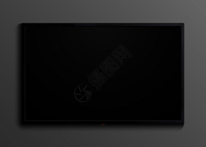 白带异常3d空白带色显示器矢量模型显示宽tv数字现实的黑色屏幕插图现实黑色电视屏幕孤立插画