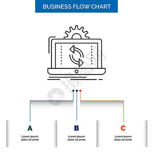 灵感计划汇报数据处理分析报告同步商务流程图设计包括3个步骤插画