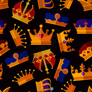 黑暗皇冠素材女王和国王皇冠矢量元素背景插画