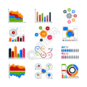 矢量图表和绘制企业信息地理元素图表和人口统计的插图图片