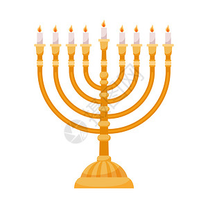 hanuksbht蜡烛矢量说明hanukmenorahnuk白色孤立图片