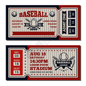 棒球锦标赛的票设计模板矢量棒球票体育比赛插图棒球锦标赛的票设计模板图片