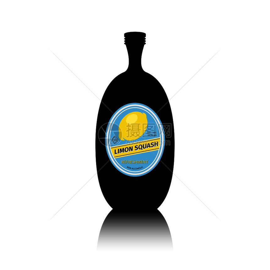 水果标签的黑色瓶子图片