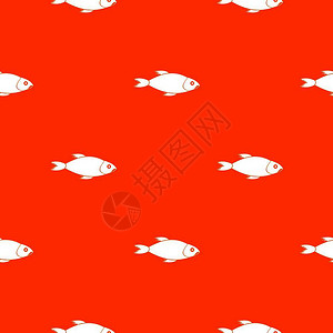 鱼类深海鱼矢量背景图红色图片
