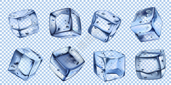 冰块矢量3d写实冰块设计图片
