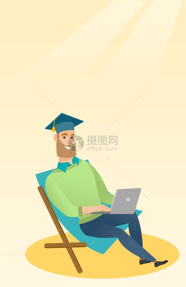 在海滩上学习的学生图片