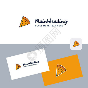 复古披萨店名片商业卡片模板插画