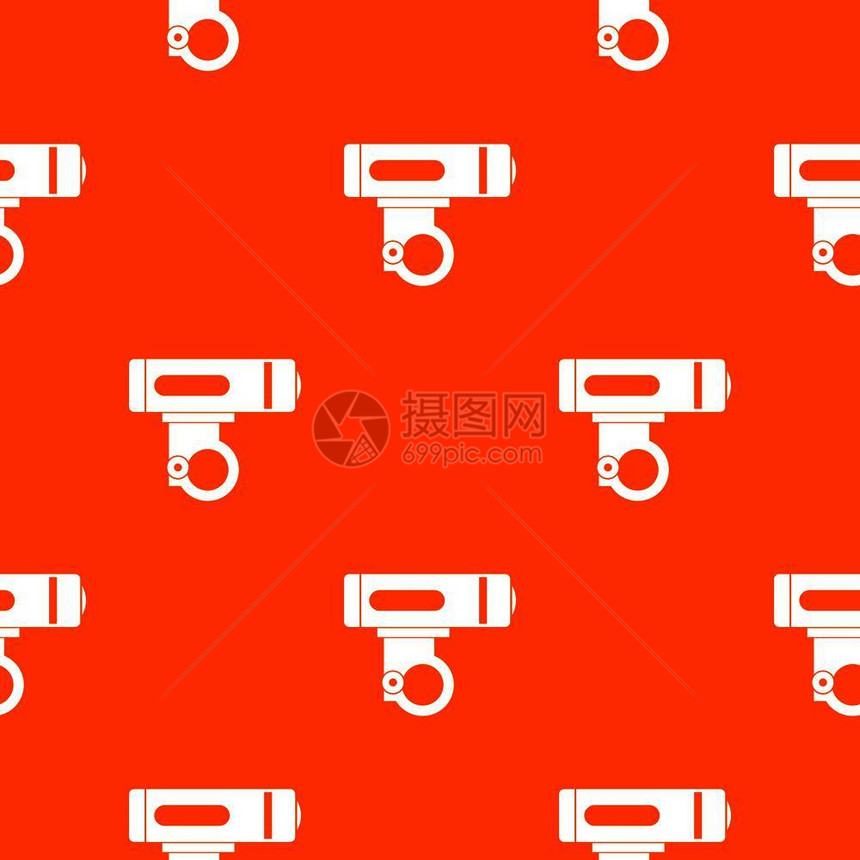 橙色自行车轻型图案无缝矢量图图片
