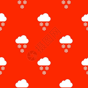 矢量几何图示云冰雹下雪下雨红色背景图片