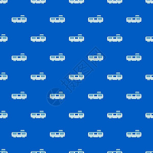 货运列车模式蓝色重现矢量几何图图片