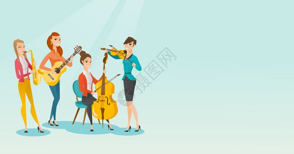 大提琴女孩音乐器插画