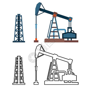 加尔兹石油开采设备插画