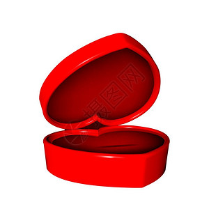 以心脏矢量为形状的红首饰集装箱金贵珠宝首饰环箱带有用于订婚的钻石礼物图片