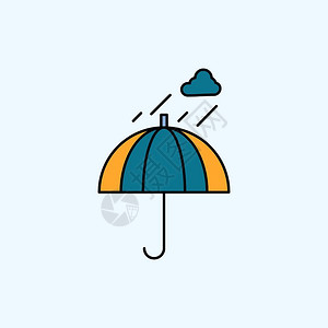 庭院图标露营雨天安全天气图标插画