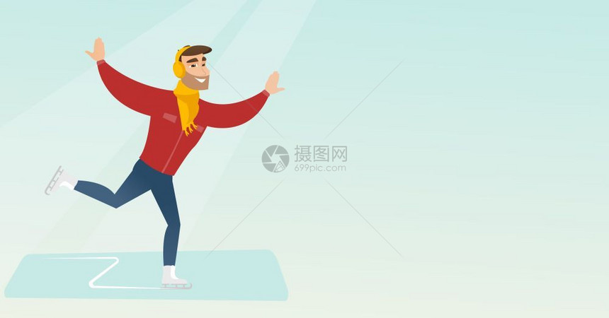 在户外滑冰的男子图片