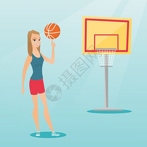 中指旋转篮球职业篮球运动员插画