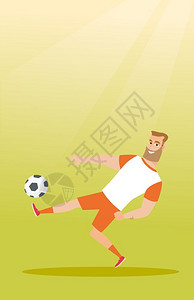 球足球的运动员矢量插画图片