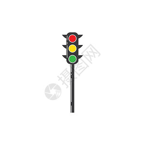 交通控制信号灯插画