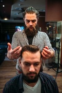 胡须理发师概念赶时髦的人高清图片