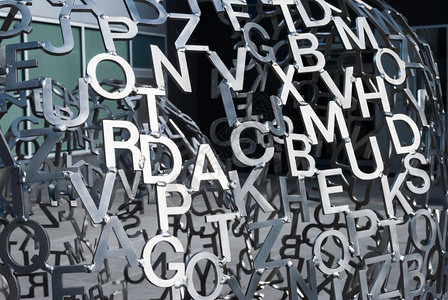 许多不同的金属字母互相连接各种金属字母图片