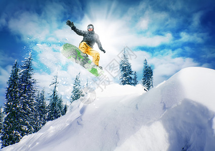滑雪是一种极端的冬季运动图片