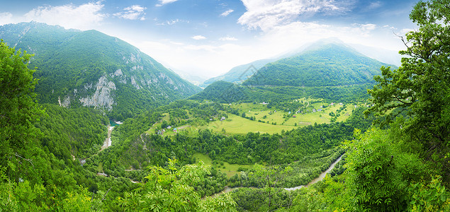 欧洲山地景观对欧洲的全景图片