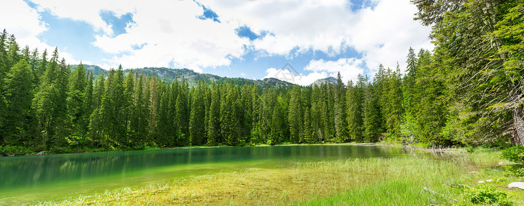 蒙泰内格小山湖美丽的夏日高清图片