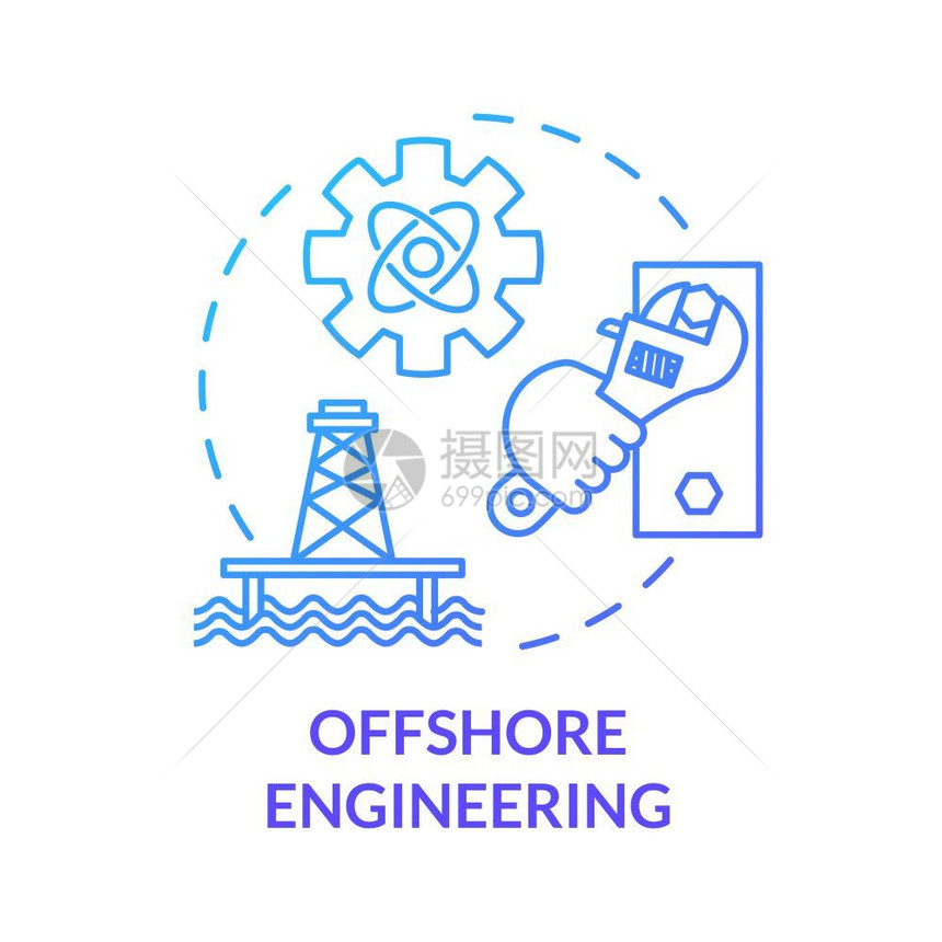 海洋结构建设工程图标图片
