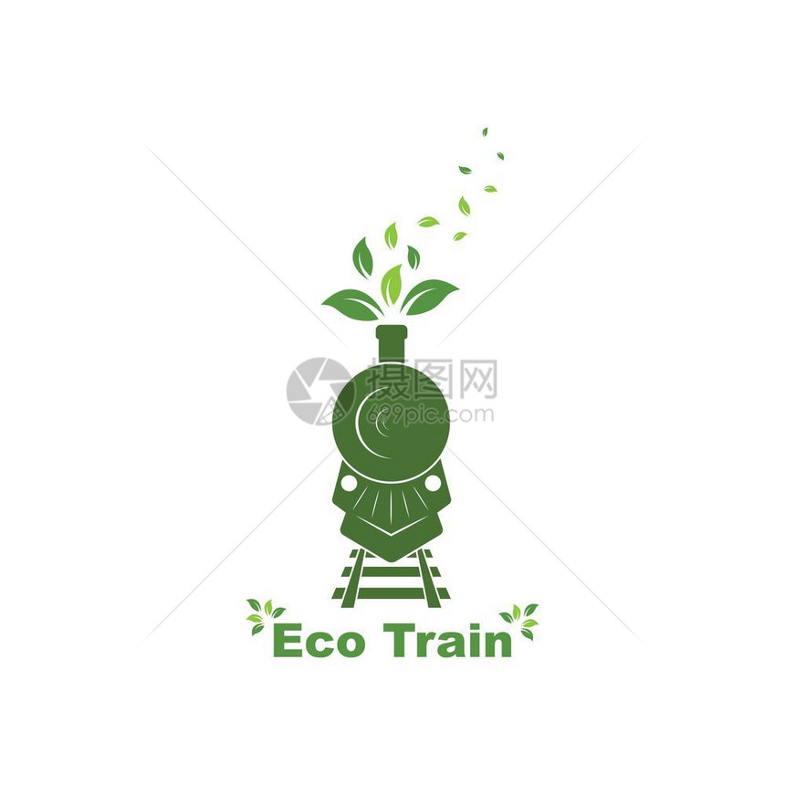 生态火车设计模板矢量图解图片