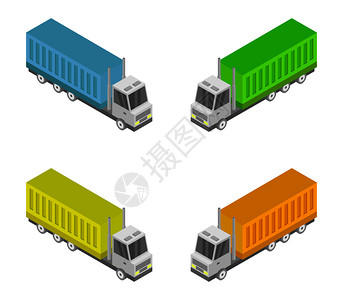 集装箱卡车设计矢量图图片