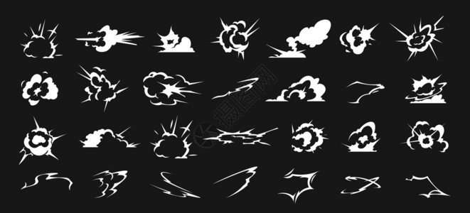 皮萨三折页设计速度行踪闪光效应爆炸平面图插画