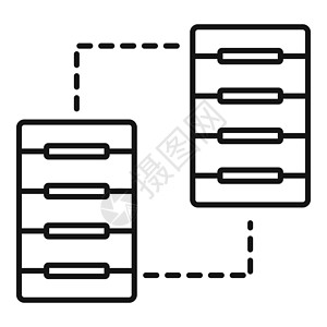 企业数据矢量icon图标服务器通信图标大纲服务器通信矢量图标用于在白色背景上孤立的网络设计服务器通信图标大纲样式背景