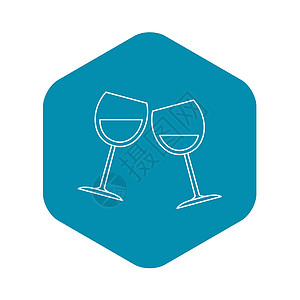 葡萄酒杯图标用于Web的葡萄酒杯矢量图标的大纲插葡萄酒杯标大纲样式图片