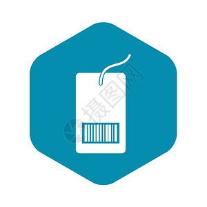 购物增长图标签符号带有条码图标的签简单样式在白色背景上隔离带有条码图标的签背景